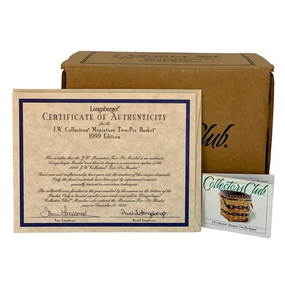 Longaberger 1999 J.W. Collection Miniature Mini Two-Pie Basket Combo - Picture 15 of 16